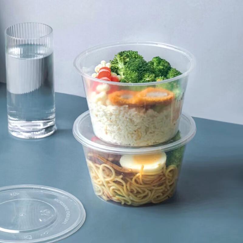 Aoran Disposable Round Takeaway Bowls with Lids