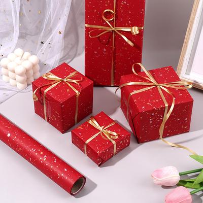 Premium Großrolle Heißfolienprägung Geschenkpapier Elegante Geschenkverpackung für Hochzeit Geburtstag Weihnachten Valentinstag Neujahr