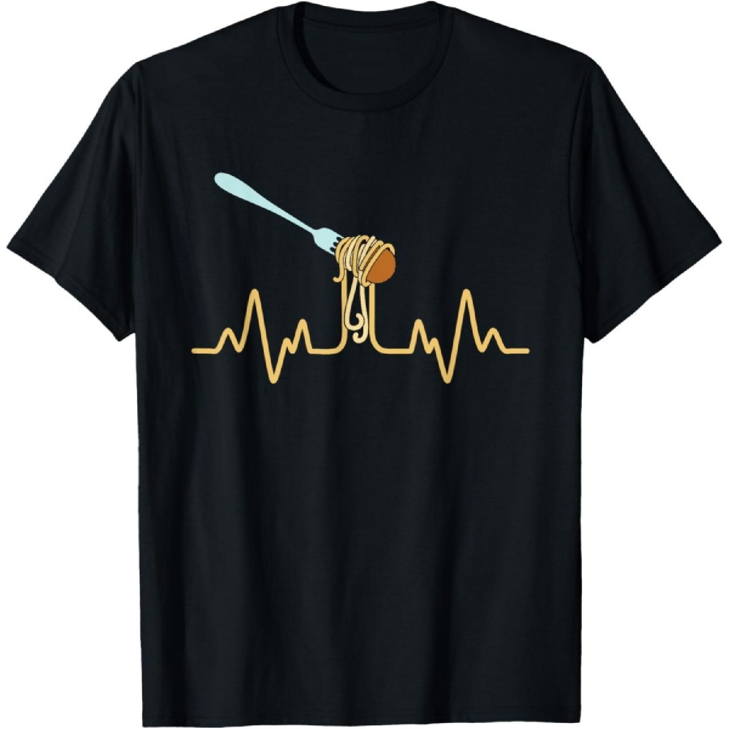 Meatball Spaghetti Heartbeat T-Shirt S