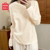 MINISO Women's 2026 Spring Pure Cotton Long Sleeve T-Shirt
