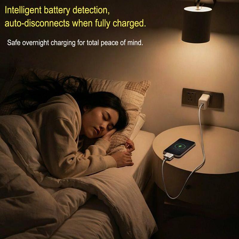 1PCS Smart Type-C Charging Adapter, Auto Cut Off When Fully Charged, Universal Separator Charger for Overnight & Unattended Safe