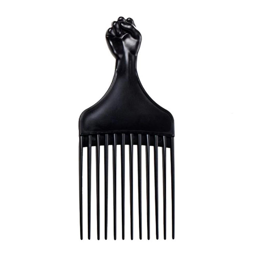 1 PIEZA Peine Insert Black Afro Peine de Plástico Dientes Anchos Púa Horquilla Peine Salón Profesional Herramienta de Peinado Africano Hombres