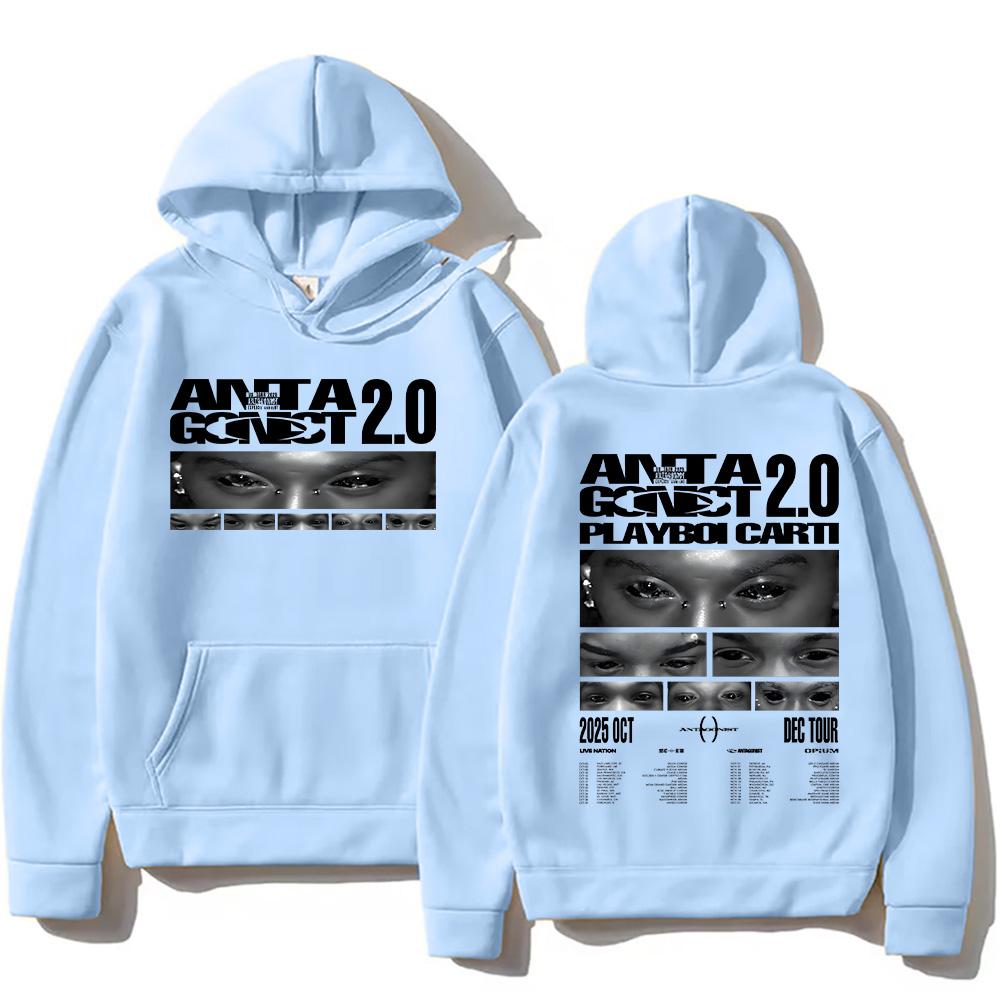 Rapper Hoodies Playboi Carti Antagonist Tour Sweatshirts Men Women Hip Hop Streetwear Male Pullovers Y2K