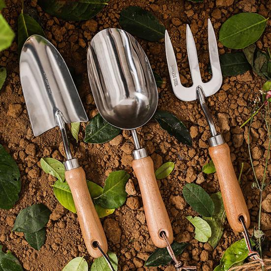 Gardening Weeding Tool Stainless Steel Precision Weeder with Durable Wooden Handle Easy Weed Removal Digging Tool for Balcony Yard