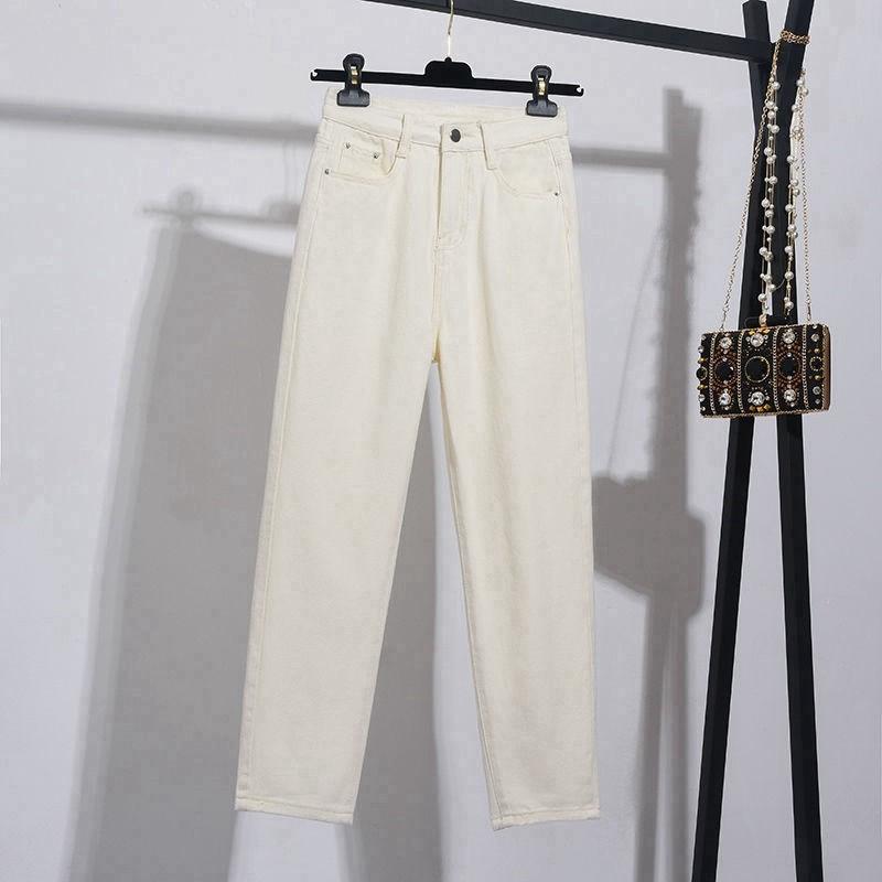 Versatile Light-colored Shorts Women's Early Winter Ic Fashion Simple High-waisted Ripped Denim Pants Five-point Pants