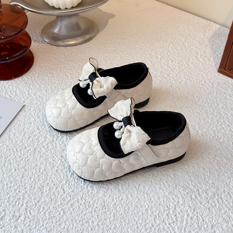 Girls shoes Children's princess small leather shoes 2025 spring and autumn new Doudou single shoes Xiaoxiangfeng soft-soled dance shoes
