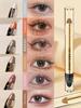 Lazy Eyeshadow Stick Highlighter Pen Pearlescent Fine Glitter Dual-Ended Eye Makeup Sweat-Resistant Long-Lasting Smudge-Proof for Beginners
