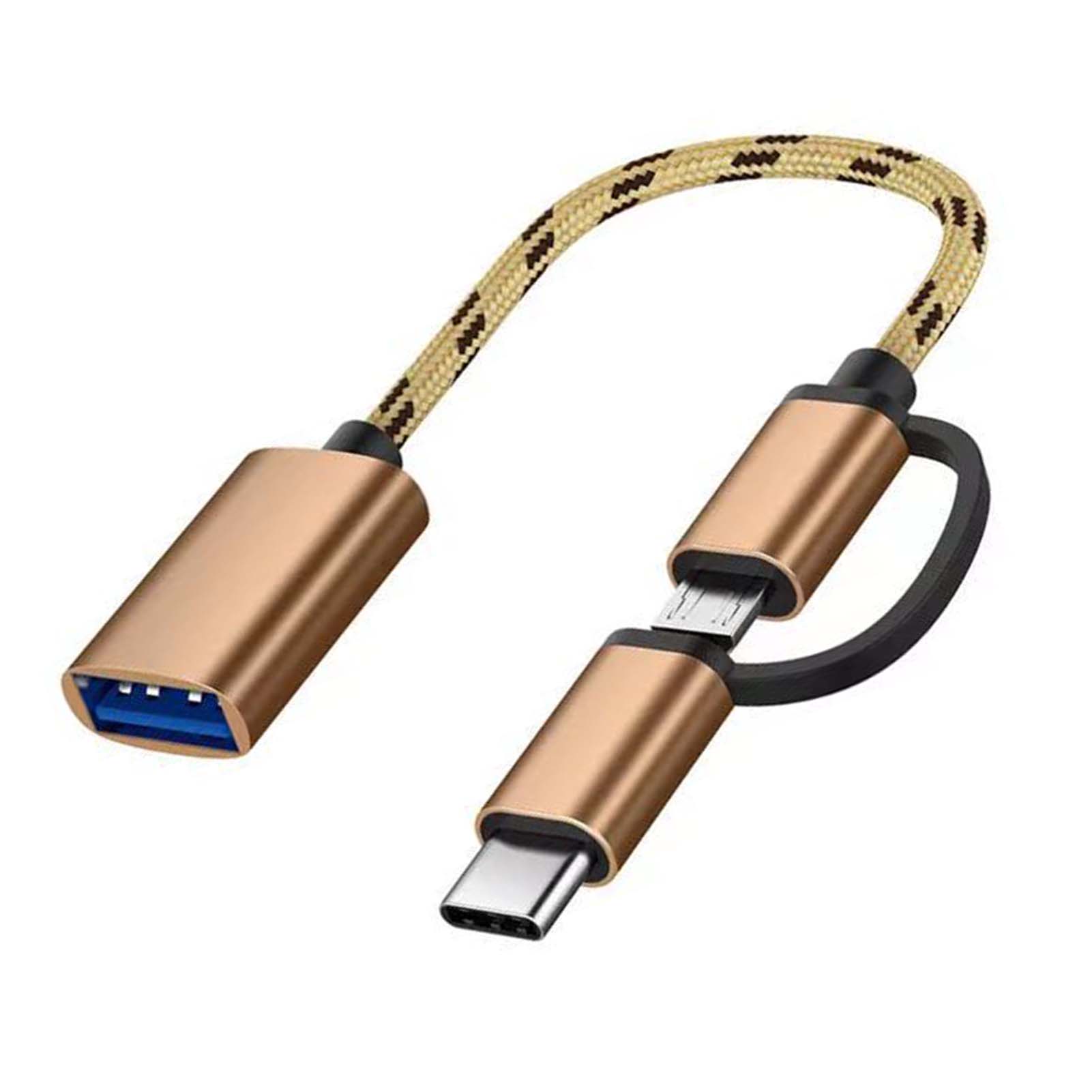 

TYPE C OTG Adapter Cable 2 in 1 USB Type C to USB Adapter for Android Phone U Disk Card Reader Rose Gold