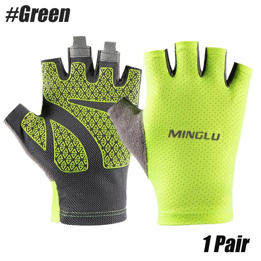 

Half Finger Cycling Gloves Anti Slip Breathable Summer MTB Gloves for Gamers Esports Biking M зелений