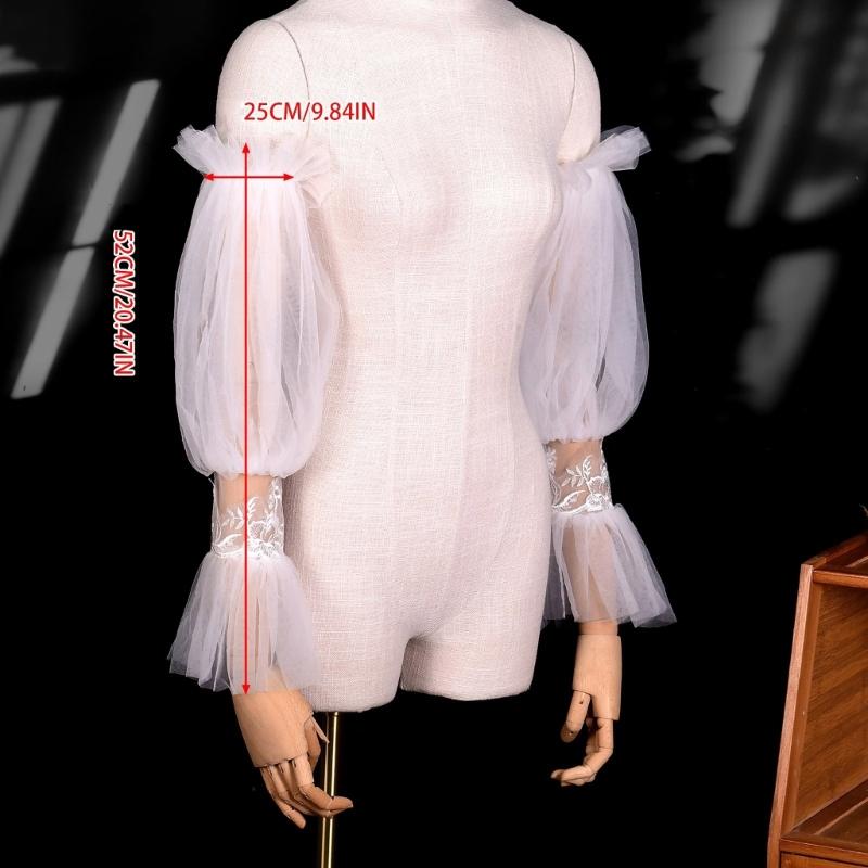 Delicate Sheer Bride Gloves With Open Finger Design Wedding Arm Sleeves For Bridal Accessories And Formal Occasion