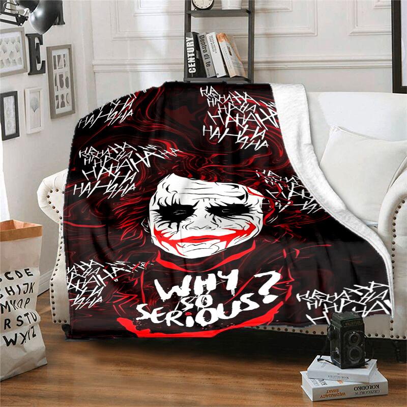 1pc Joker Why So Serious Cartoon Blanket,Portable Throw for Travel & Camping, All Season Cozy Blanket,Ideal Gift