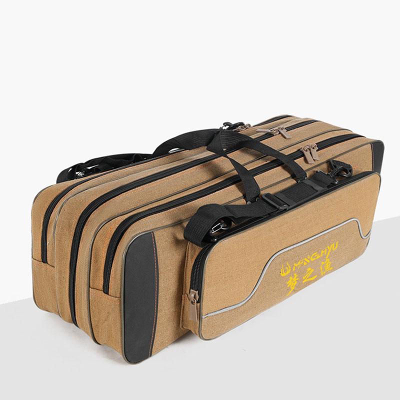 SCIONE Canvas Thick Fishing Gear Bag Large-capacity Waterproof Fishing Bag Multifunctional Sea Pole Bag