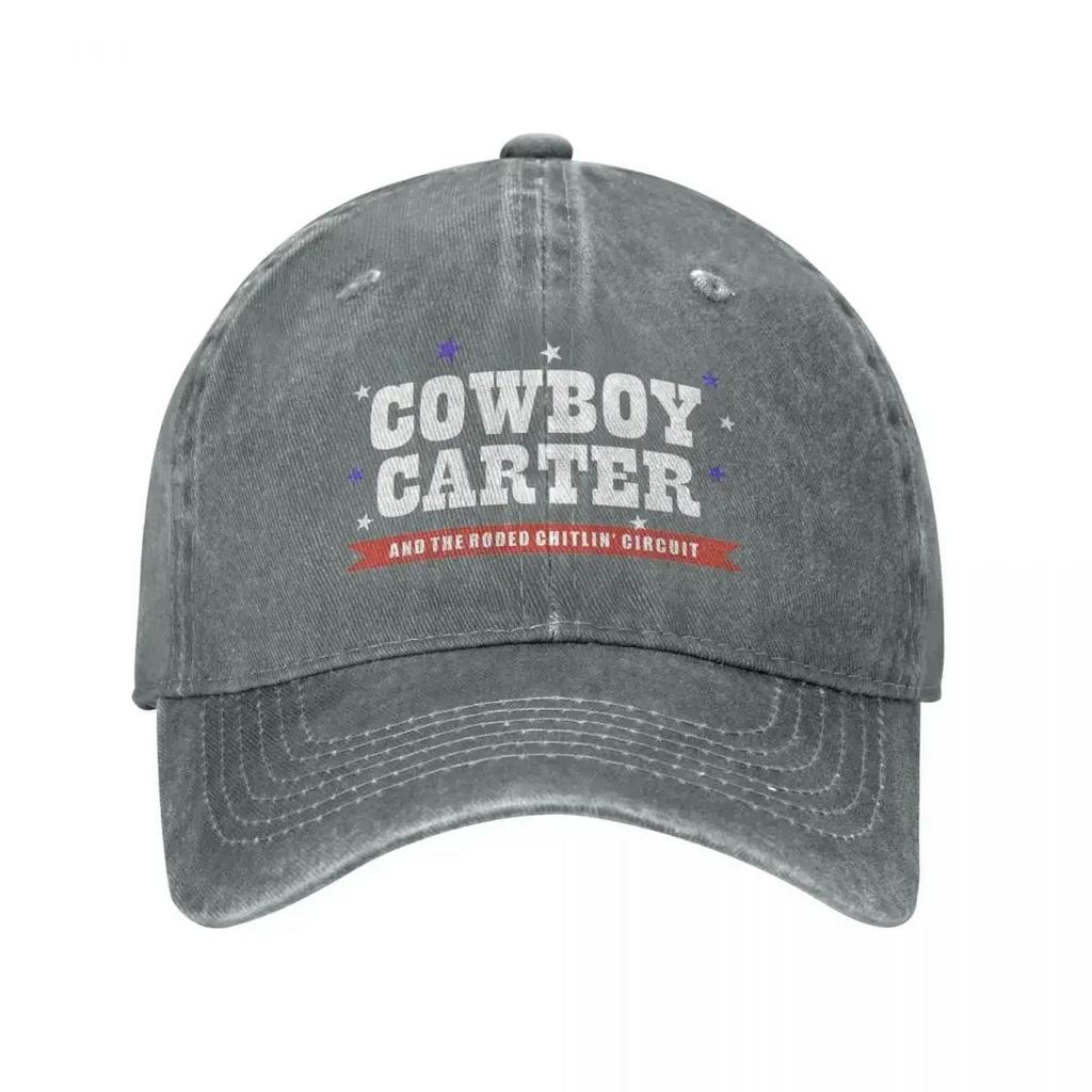 Vintage Cowboy Carter Logo Beyonce Baseballkappe Unisex Stil Used Gewaschen Snapback Hut Outdoor Laufen Golf Passform Hüte Kappe