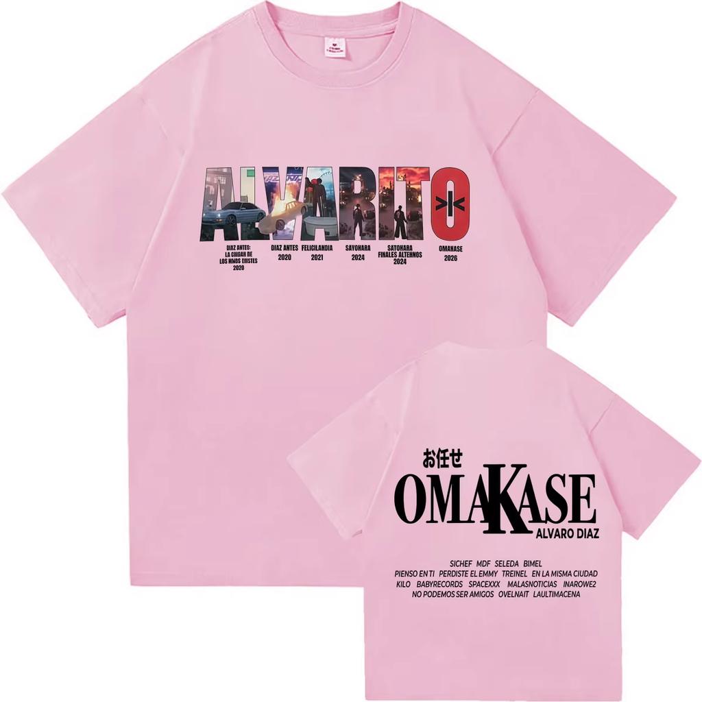Alvaro Diaz Omakase Doppelseitiger Print Grafik 2026 T-Shirt Herren Damen Lässig Vintage Oberteil Sommer Fans Übergroß Heißer Verkauf