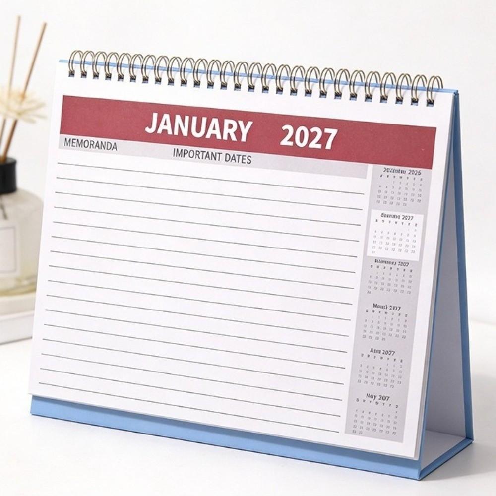 Daily Schedule Desktop Calendar Portable Standing Flip Calendar Annual Calendar  Desktop Use