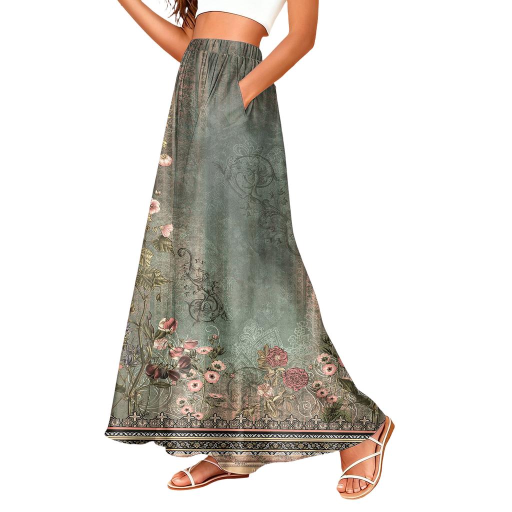 Elegant Satin A-line Slimming Midi Skirt For Women