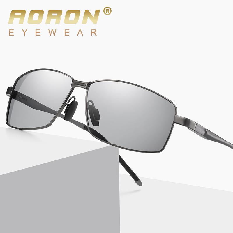 Fashion Polarized Sunglasses Men'S Driving Uv Protection Sunglasses Metal Color Changing Night Vision Sunglasses A770
