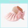 New Korean Style High-quality Patchwork Straw Top Hat Women's Summer Outdoor Sun Protection Bow Sun Hat