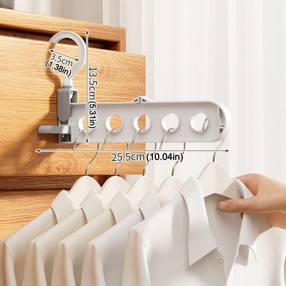 Durable Multifunctional Clothes Drying Rack Foldable 5-hole Clothes Hanger Angle Adjustable Space Saving Clothes Hook Clothes