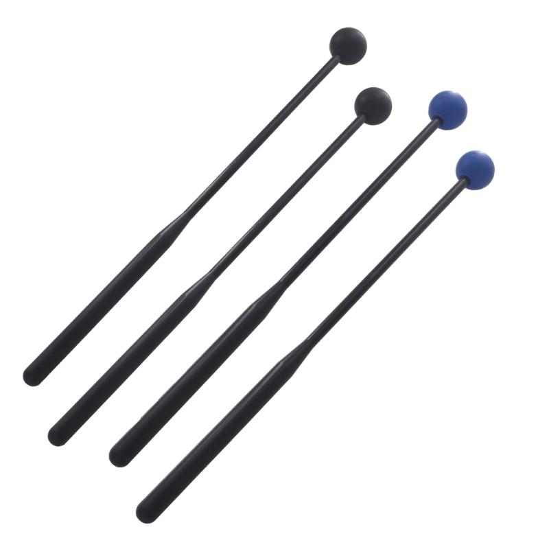 1 Pair Plastic Handle Rubber Ball Drumstick Marimba Mallet Percussion Musical Instrument Accessory Beginner Training Set