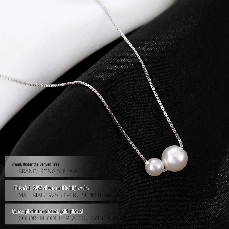 Banyan Tree Damen Luxuriöse S925 Silber Muschelperlenkette