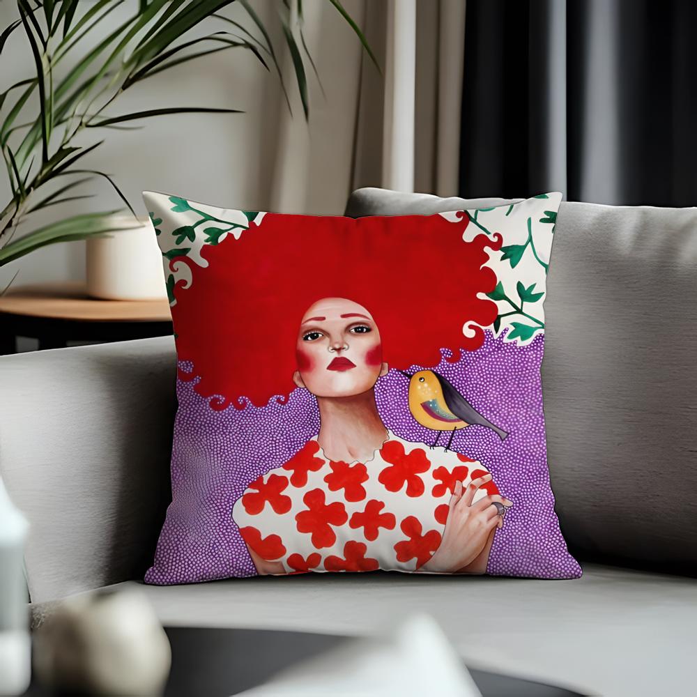 Trending Hhulya Ozdemiried Cushion Cover Antidustmite Pillowcase Invisible Zipper Silky Short Plush Sofa Cushion Cover