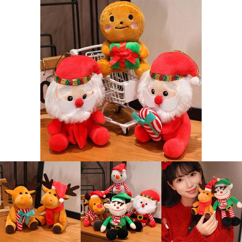 Entzückende Plüsch-Weihnachtsmann-Puppe Weiches Rentier-Elfen-Schneemann-Spielzeug Für Kinder Geschenke