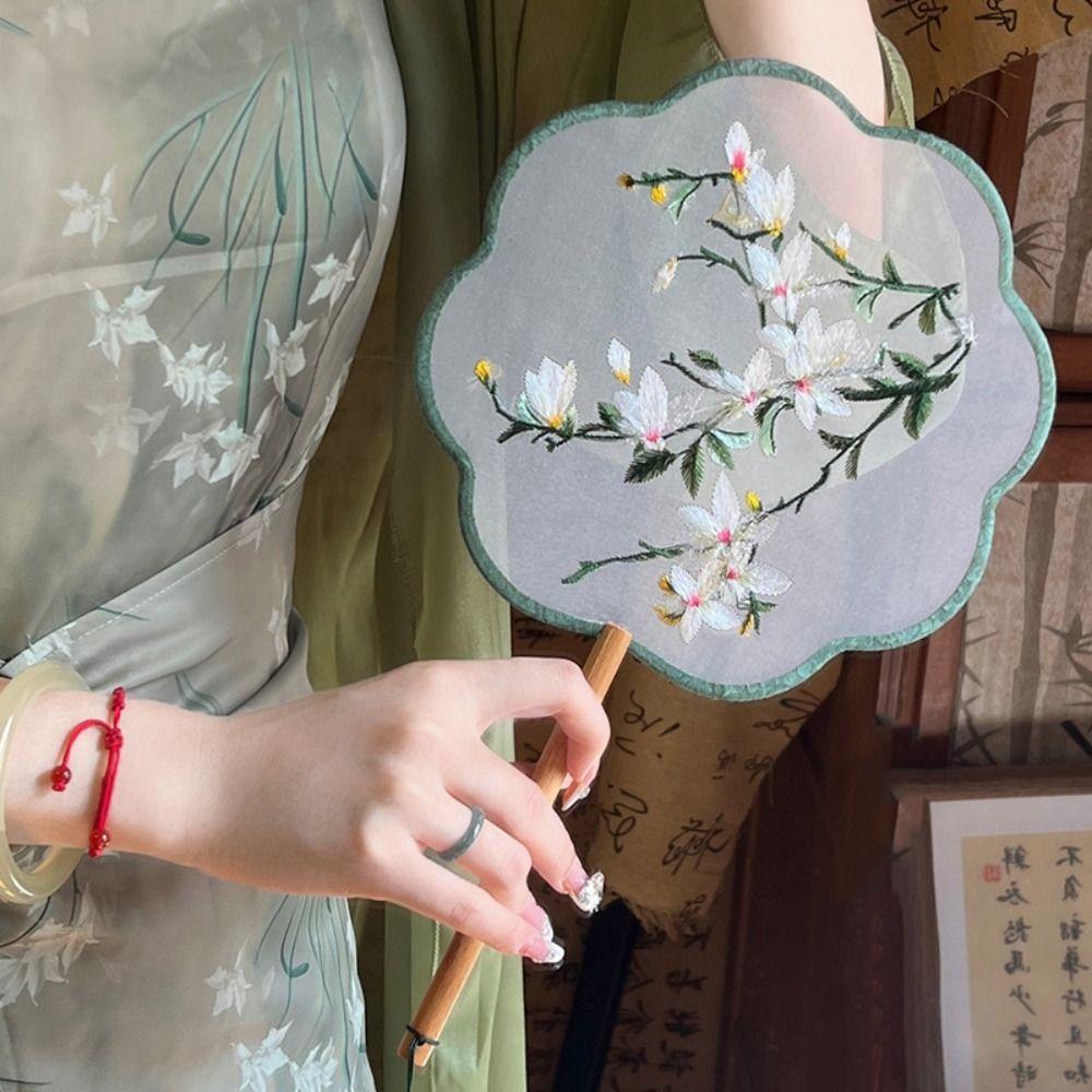 

with Pendant Chinese Style Fan Tuan Fan Silk Fan Ancient Embroidery Fan Photography Prop Style 2