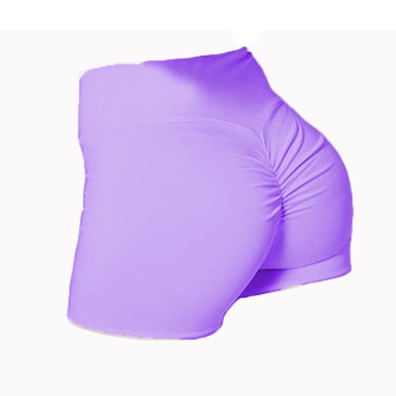 

Waist High Womens Yoga Shorts Push Up Ruched Sports Hot Pants Casual Gym Workout Purple,S