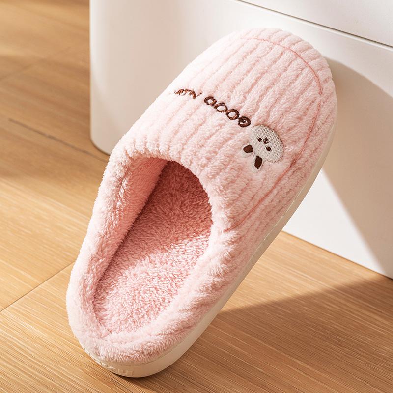 Winter Damen Hausschuhe Plüsch Warm Flache Pantoletten Atmungsaktiv Bequem Rutschfest Hausschuhe Innen Außen Herren Freizeit Hausschuhe