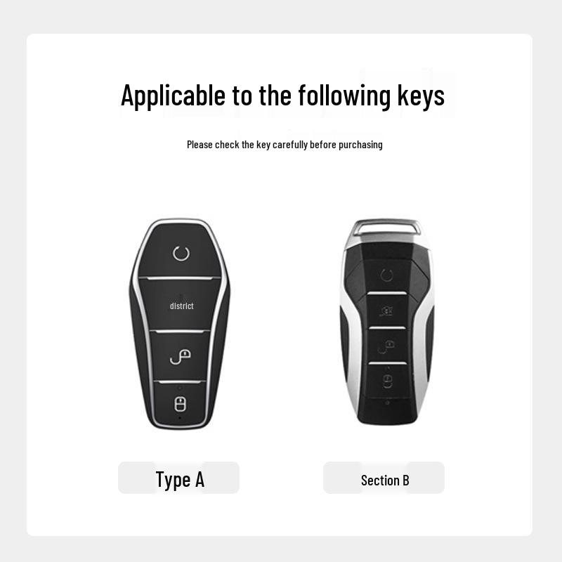 BYD Key Case for Song Plus, Qin DMi, Han EV, Dolphin, Seagull - Metal Buckle Full Coverage Accessories