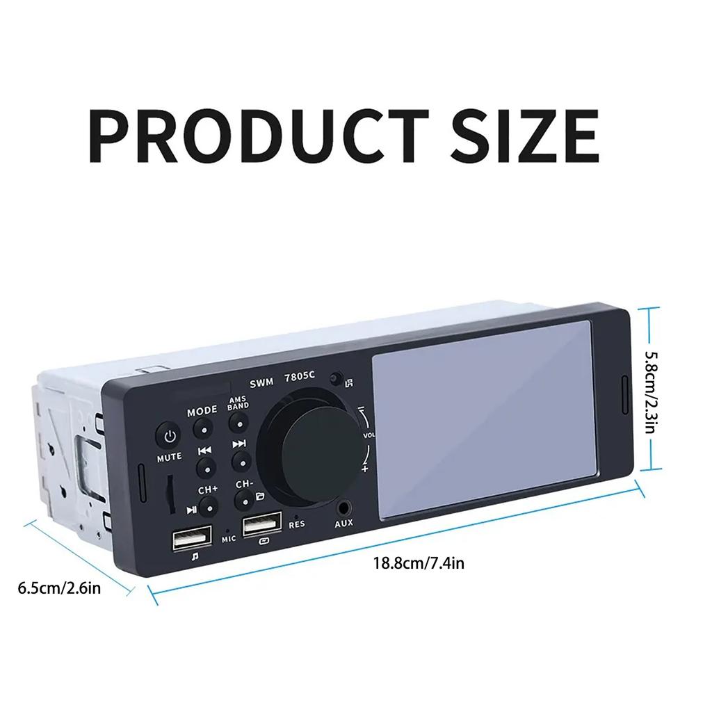Receiver Car Stereo Single Din Bluetooth-compatible MP5 Player USB Input Multimedia Player Car Radio