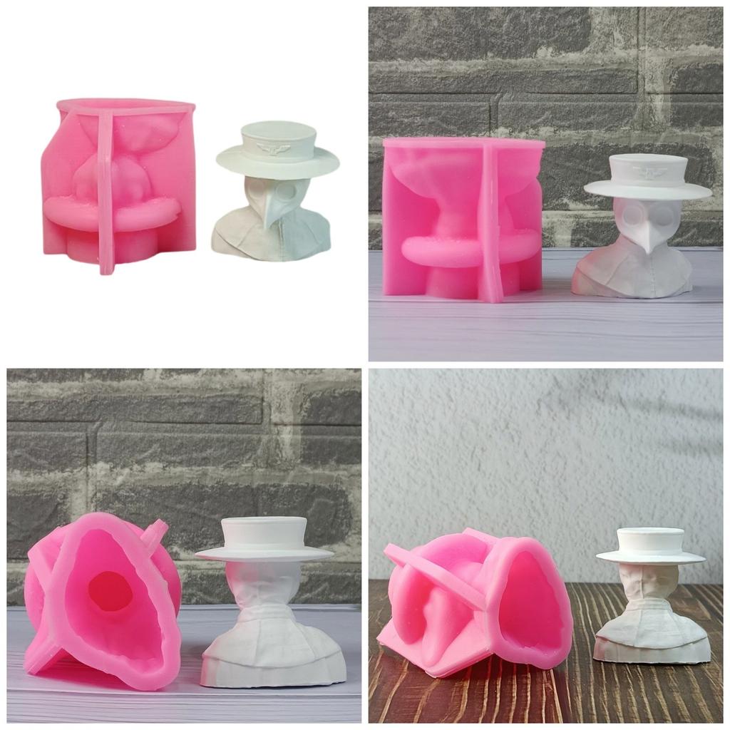 Plague Doctor Statue Silicone Molds for Candle Soap Chocolate Candy Cake Fondant Decoration Cement Gypsum Silicone Molds