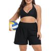CHARMLEAKS Plus Size Swim Shorts for Women High Waisted Board Shorts Tankini Swimsuit Bottom with Pockets