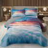 Conjunto de Colcha Cenário Natural Conjunto de Cama Céu ao Pôr do Sol Conjunto de Cobre-Leito Nuvens Brancas Tamanho Solteiro Casal Queen para Crianças Meninas Meninos Adolescentes