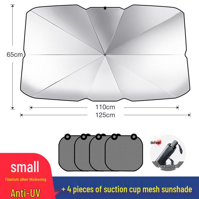 Umbrella-Style Car Windshield Sunshade - Heat Insulation & Light-Blocking