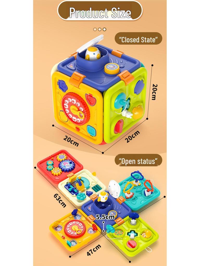Multifunctional Music & Puzzle Hexahedron for Children's Early Education