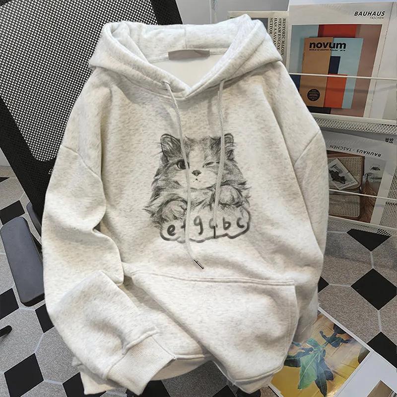 

Unisex Trendy Cat Print Hooded Sweatshirt 2025 Autumn/Winter Collection XL for 66-72.5 kg