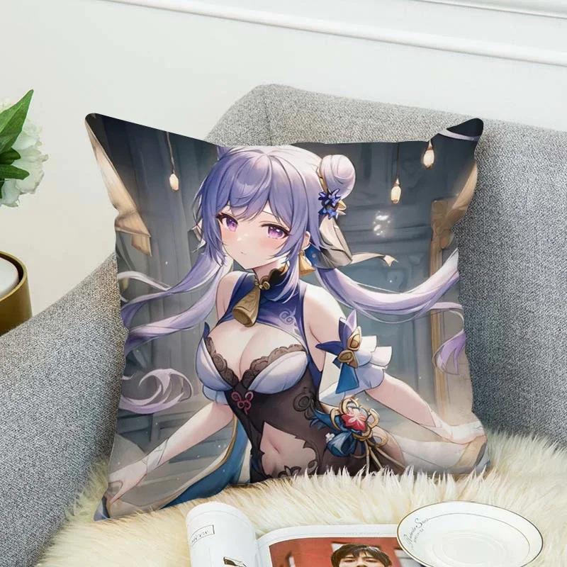 Genshin Impact Pillow Covers Decorative Cushions Cover for Sofa Pilow Cases Sleeping Pillows Pillowcase Fall Decor 45x45 Cushion