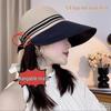 Women's Wide Brim Summer Sun Protection Hat with Open Top & Face Covering