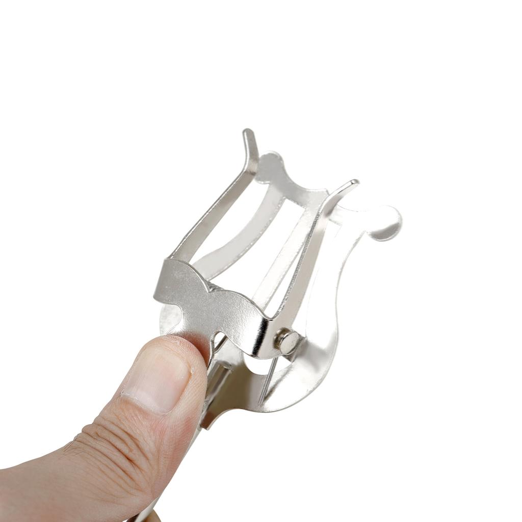 Trumpet Marching Lyre Portable Music Stand Music Sheet Clip Iron Clamp On Holder with Rubber Pad