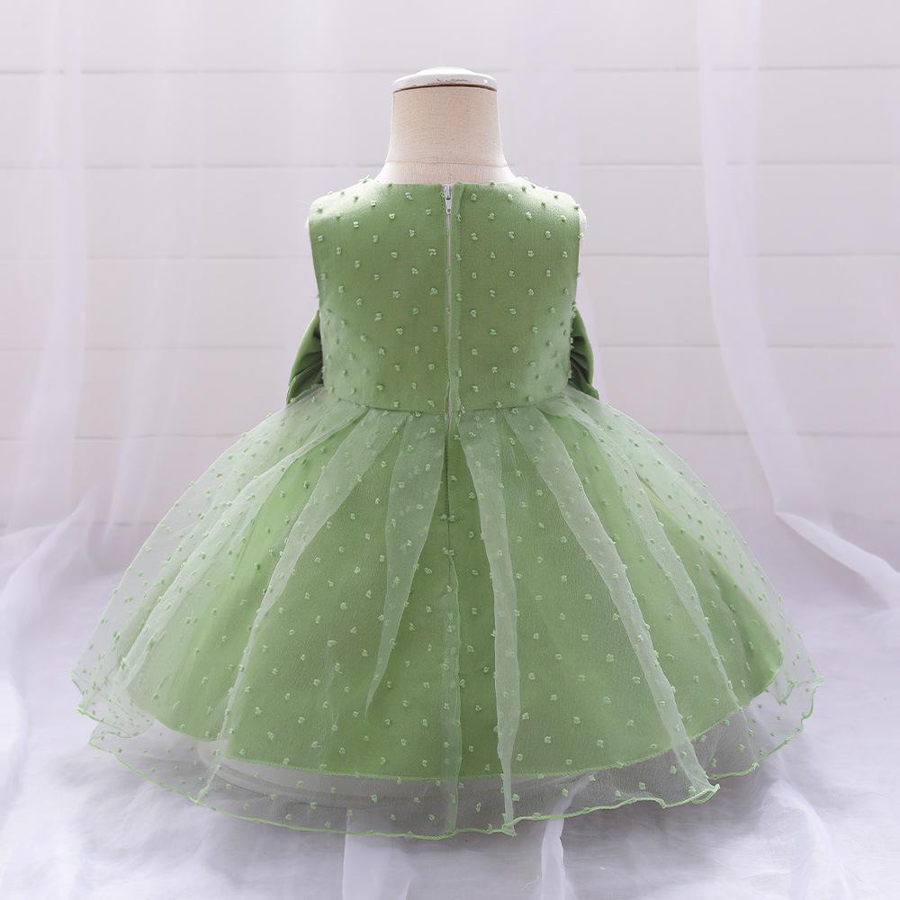 Neujahrskleid Kleinkind Baby Mädchen Kleid Große Schleife Taufe Kleidung für Kinder Erstes Jahr Geburtstag Party Hochzeit Tutu Kleid Taufkleid