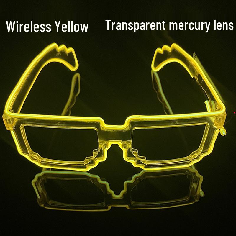 Bezprzewodowe LEDowe Migaące Okulary Mozaikowe na Występy Klubowe i Imprezowe