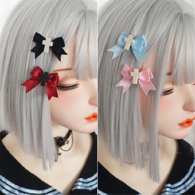 Colorful Crosses Hair Barrettes Hair Clip Sweet 2000s Hair Clip for Women, Barrettes Bowknot Shape