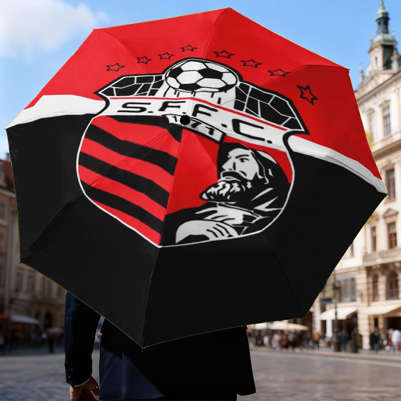1PC Soccer Team Crest Design Printed Umbrella Folding umbrella, automatic umbrella 8-Frame for Travel, camping Fan gifts Christmas Gifts