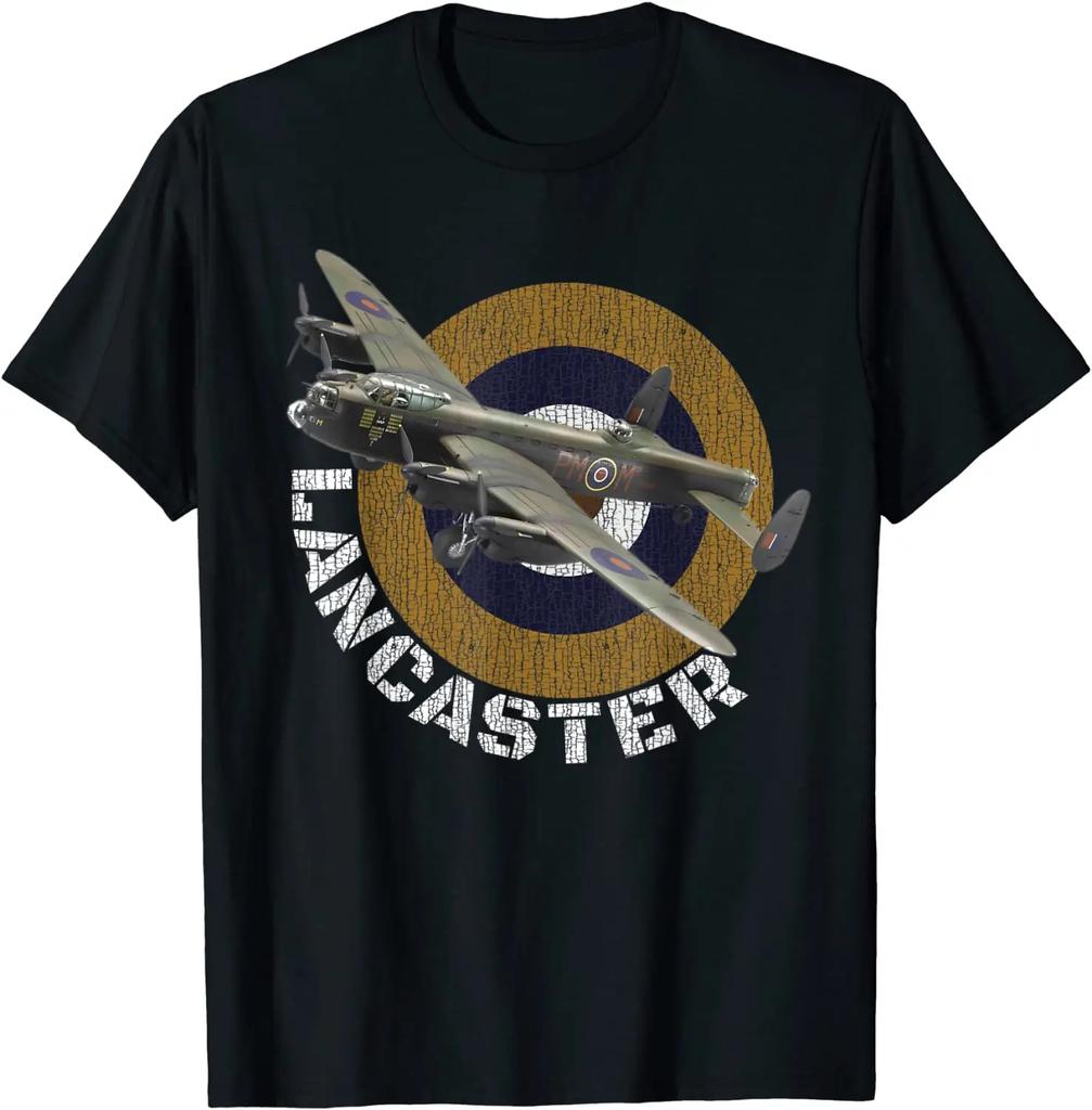 WW2 British Warplanes Lancaster Heavy Bomber T-Shirt. Premium Cotton Short Sleeve O-Neck Mens T Shirt New S-3XL