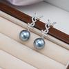 1 Paire Boucles d'Oreilles Perles Style Linéaire Chic Aiguille Argentée Élégant Tempérament Nœud Perle Bijoux Clous Pendantes Boucles d'Oreilles Perles