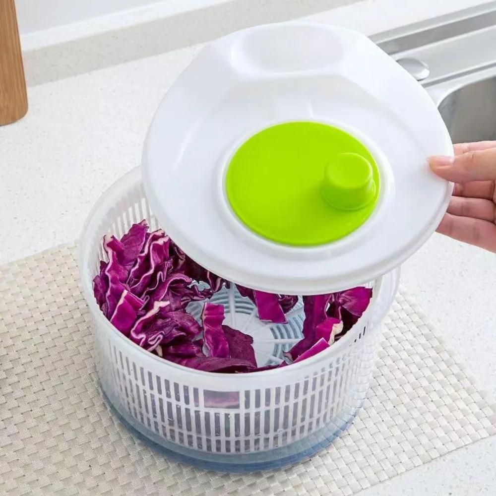 3L Großer Salatschleuder Schnell Einfach Vielseitig Salat Trockner Küchen Gemüse Trockner Abtropfsieb Sieb für Zuhause Küche Siebe