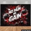 2D No Pain No Gain Fitness-Hintergrund Hantel Fitnessstudio Fotoautomaten-Hintergrund