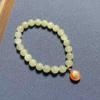 Exquisite Natural Hetian Jade Ping'an Buckle Unisex Bracelet - Simple, Versatile Fashion